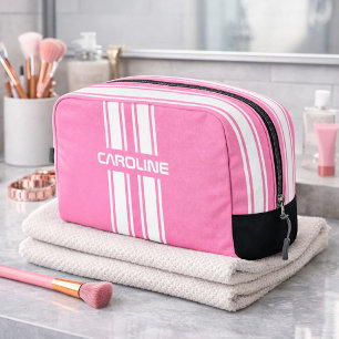 Sac de voyage personnalisé rayure de course rose e