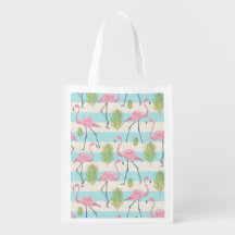 Sac d'épicerie réutilisable de Flamant rose