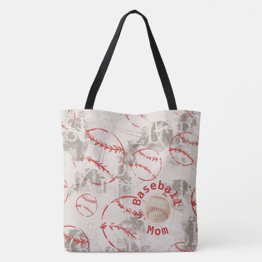 Sac d'impression Grunge Maman De Baseball (Dos)