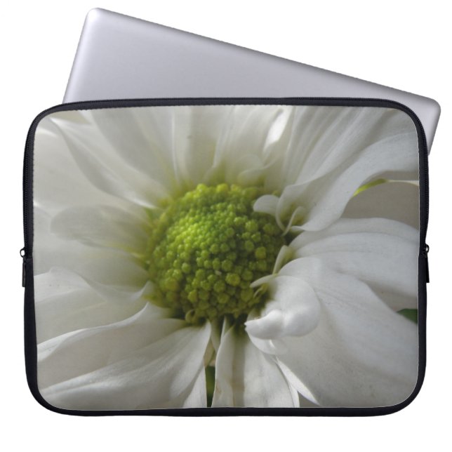 Sac d'ordinateur portable blanc Chrysanthemum (Devant)