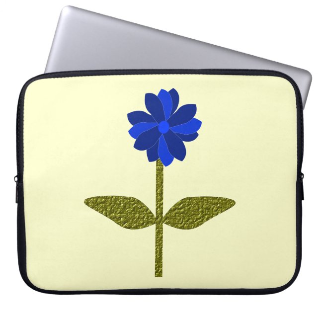 Sac d'ordinateur portable bleu océan Daisy (Devant)