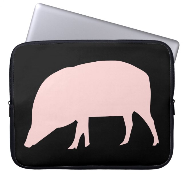 Sac d'ordinateur portable de cochon rose (Devant)