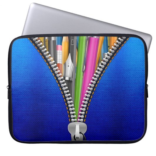 Sac d'ordinateur portable Denim avec Zipper Graphi (Devant)