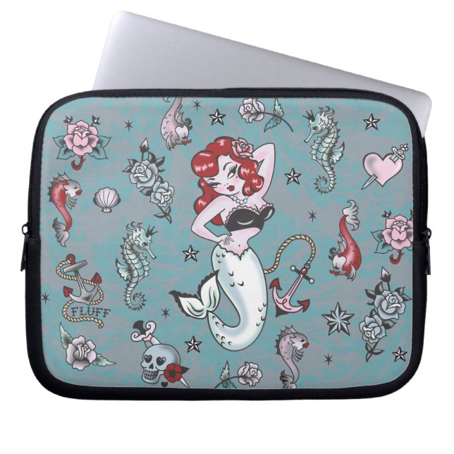 Sac d'ordinateur portable Fluff Molly Mermaid (Devant)