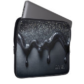 Sac d'ordinateur portable noir avec paillettes cou (Devant droit)