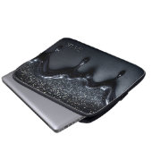 Sac d'ordinateur portable noir avec paillettes cou (Devant bas)