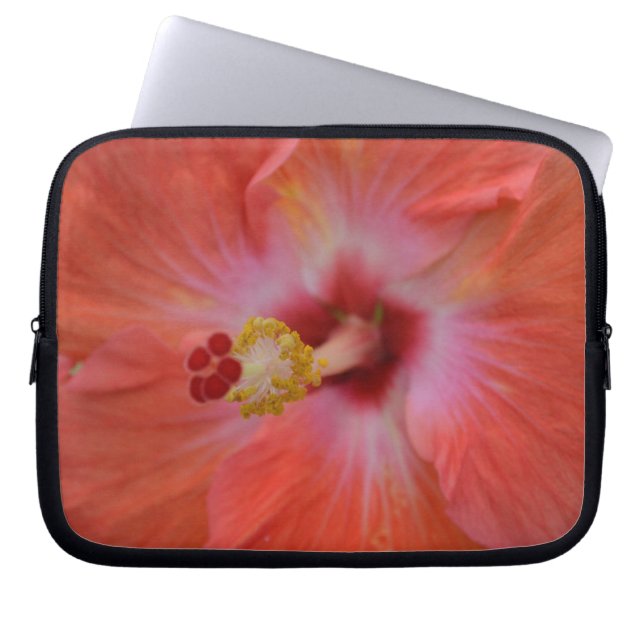 Sac d'ordinateur portable Orange Hibiscus (Devant)