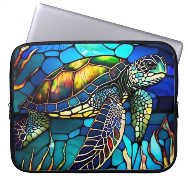 Sac d'ordinateur portable Turtle en verre tendu (Devant)