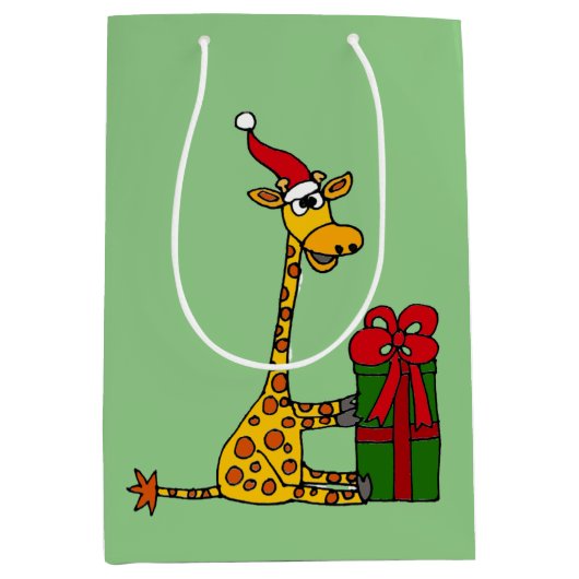 Sac drôle de cadeau de Noël de girafe et de cadeau (Devant)