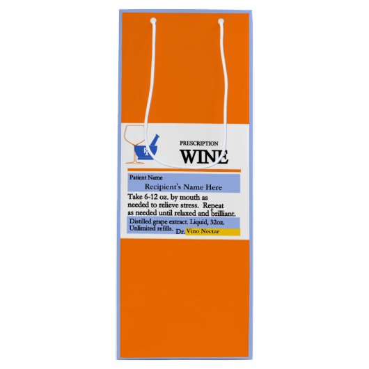 Sac drôle de cadeau de vin de prescription (Devant)