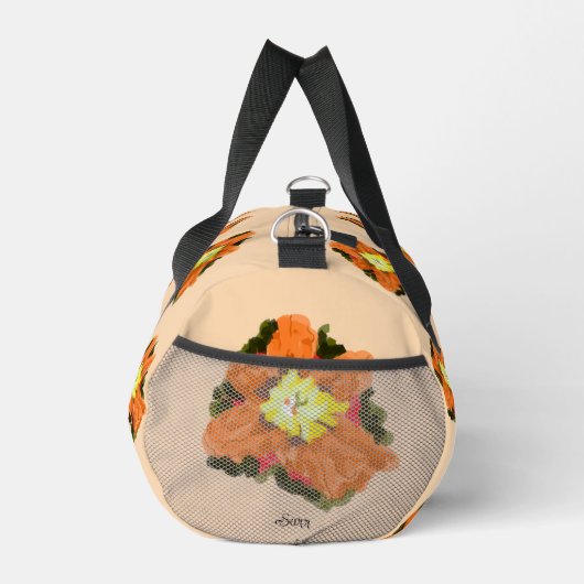 Sac Duffel : Fleur Jaune Orange (Droite)