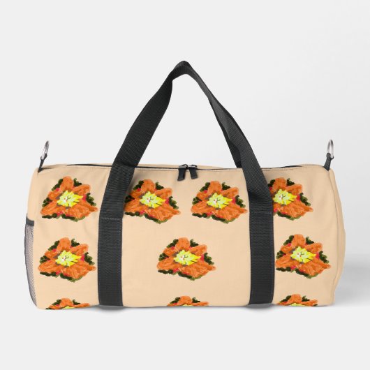Sac Duffel : Fleur Jaune Orange (Verso)