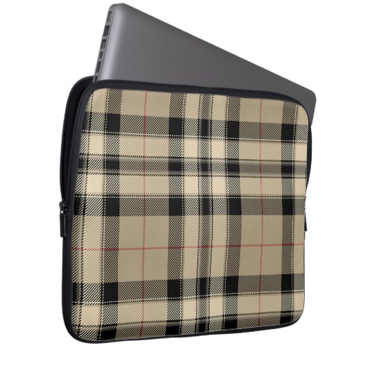 Sac Électronique Classique Beige Et Noir Plaid (Devant droit)