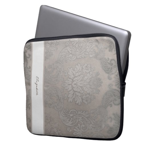 Sac électronique en or Damask avec initiales ou no (devant gauche)