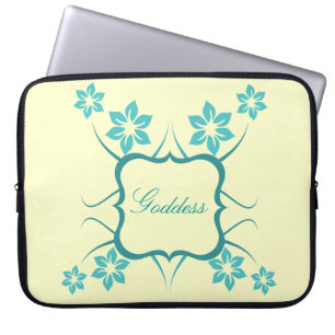 Sac électronique floral déesse, Turquoise