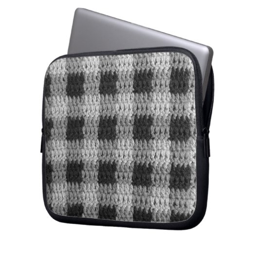 Sac électronique imprimé en crochet gris (devant gauche)
