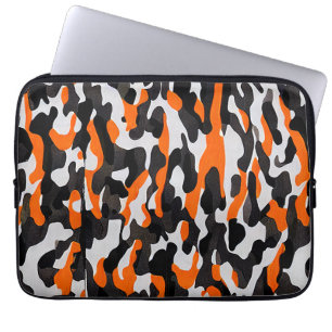 Sac électronique motif de camouflage orange noir