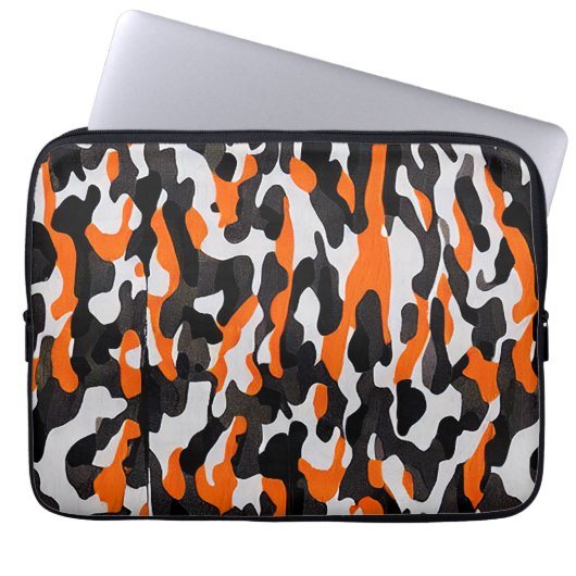Sac électronique motif de camouflage orange noir (Devant)