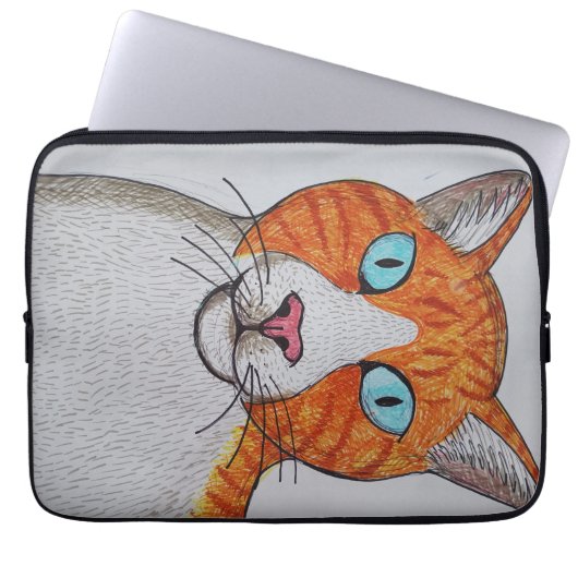 Sac électronique pour chat orange et blanc (Devant)