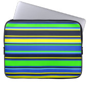 Sac électronique rayé bleu, citron vert et jaune (Devant)