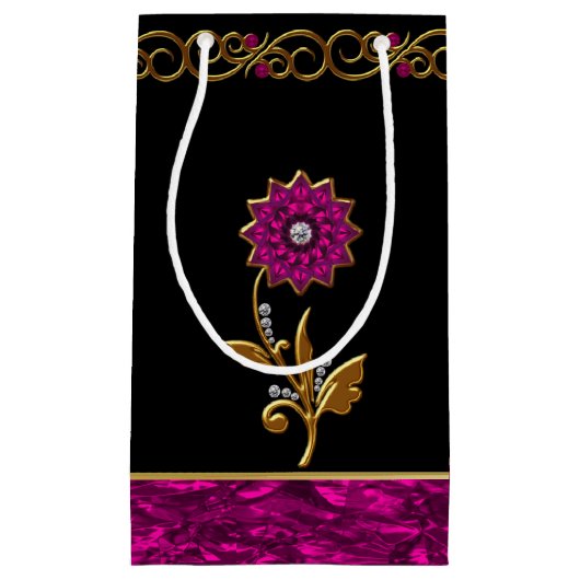 Sac élégant de cadeau de bijou de fleur d'orchidée (Devant)