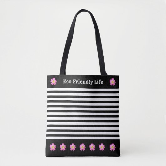 Sac élégant rayé noir et blanc (Devant)