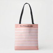 Sac élégant rayé rose et blanc (Devant)