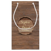 Sac en bois rustique Mariage en fût personnalisé F (Dos)