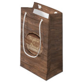 Sac en bois rustique Mariage en fût personnalisé F (Devant Angle)