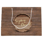 Sac en bois rustique Mariage en fût personnalisé F (Devant)