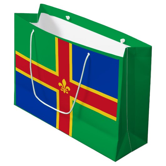 Sac en papier cadeau grand format avec drapeau du (Devant Angle)