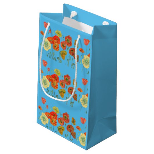 Sac en papier fleurs Orange Poppy Pavots Islande (Dos Angle)