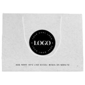 Sac en papier kraft gris aspect rond logo entrepri (Dos)