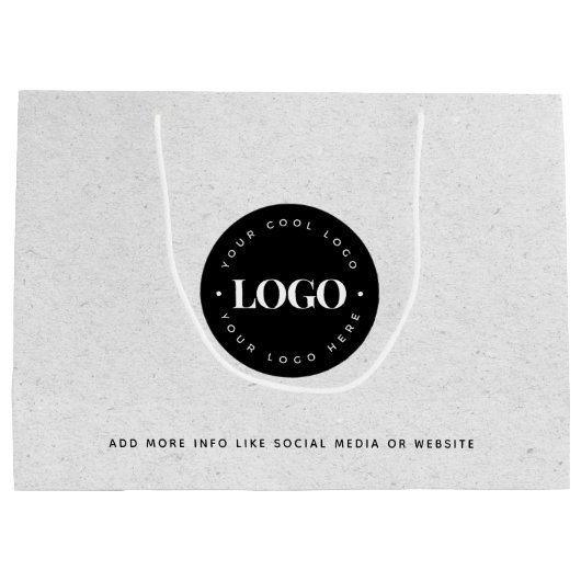 Sac en papier kraft gris aspect rond logo entrepri (Dos)