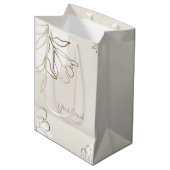 Sac en papier moyen personnalisé Design élégant (Devant Angle)