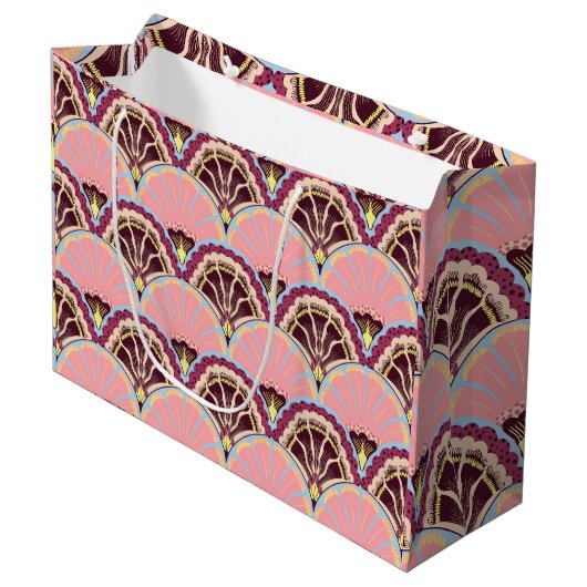 Sac en papier rose à coquilles (Devant Angle)