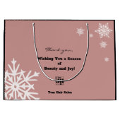 Sac en papier rose noir pour Noël moderne (Devant)