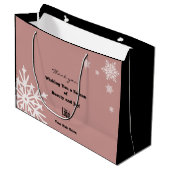 Sac en papier rose noir pour Noël moderne (Devant Angle)