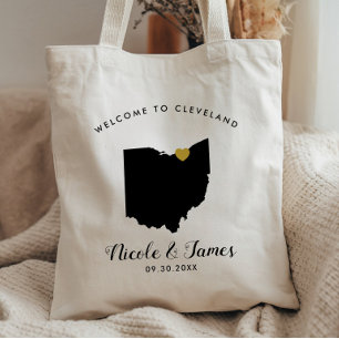 Sac en toile de bienvenue pour mariage avec carte