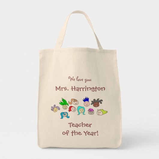 Sac "Enseignant de l'année" personnalisé Kids Art (Devant)