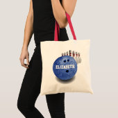 Sac fait sur commande de boule de bowling bleu (Devant (produit))