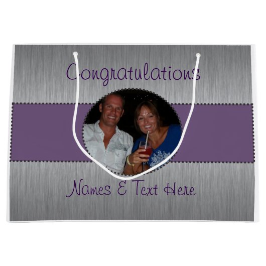 Sac fait sur commande pourpre et argenté de cadeau (Devant)