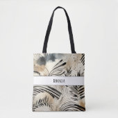 sac feuilles abstrait vintage monogramme (Devant)
