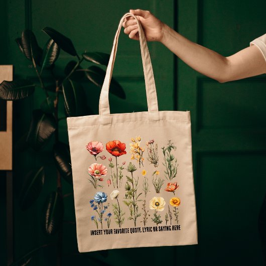 Sac Fleur sauvage personnalisé, cadeau de fête des