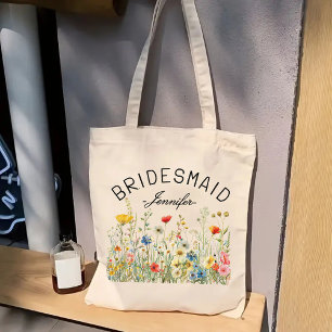 Sac Fleur sauvage personnalisé, cadeau de proposit