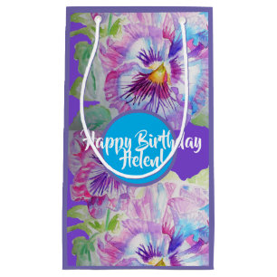 Sac fleurs violettes Pensées fleurs Sac cadeau flo