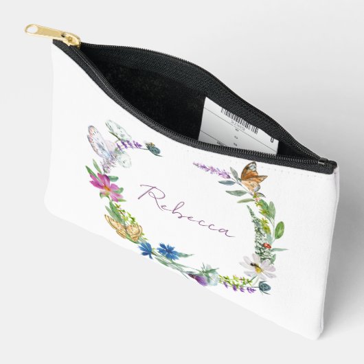 Sac floral cosmétique/accessoire (Ouvrir)