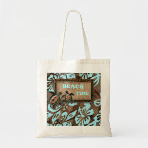 Sac floral de plage de tortue de ketmie mignonne