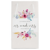 Sac floral élégant de cadeau de M. et de Mme (Dos)