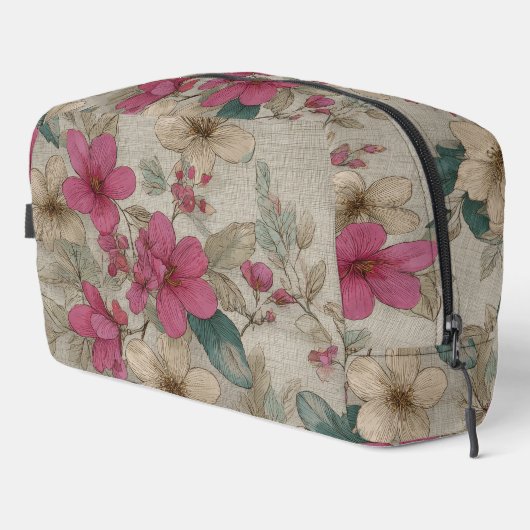 Sac floral gris élégant (Coin droit)